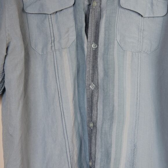 Cubavera Men's Linen blend Sky blue button-down shirt size XXL - Picture 2 of 4